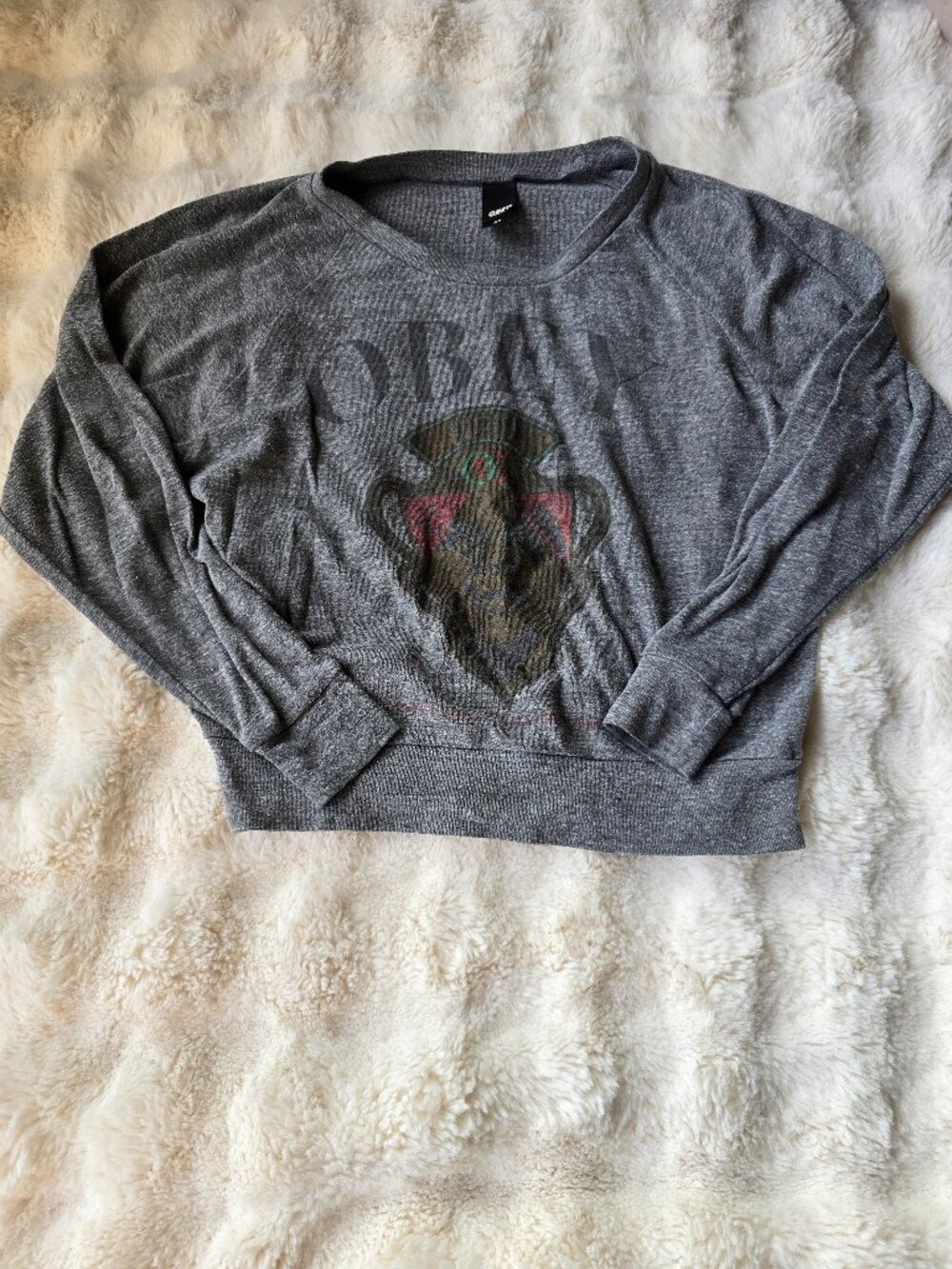 Women's Obey Gray long sleeve crew shirt